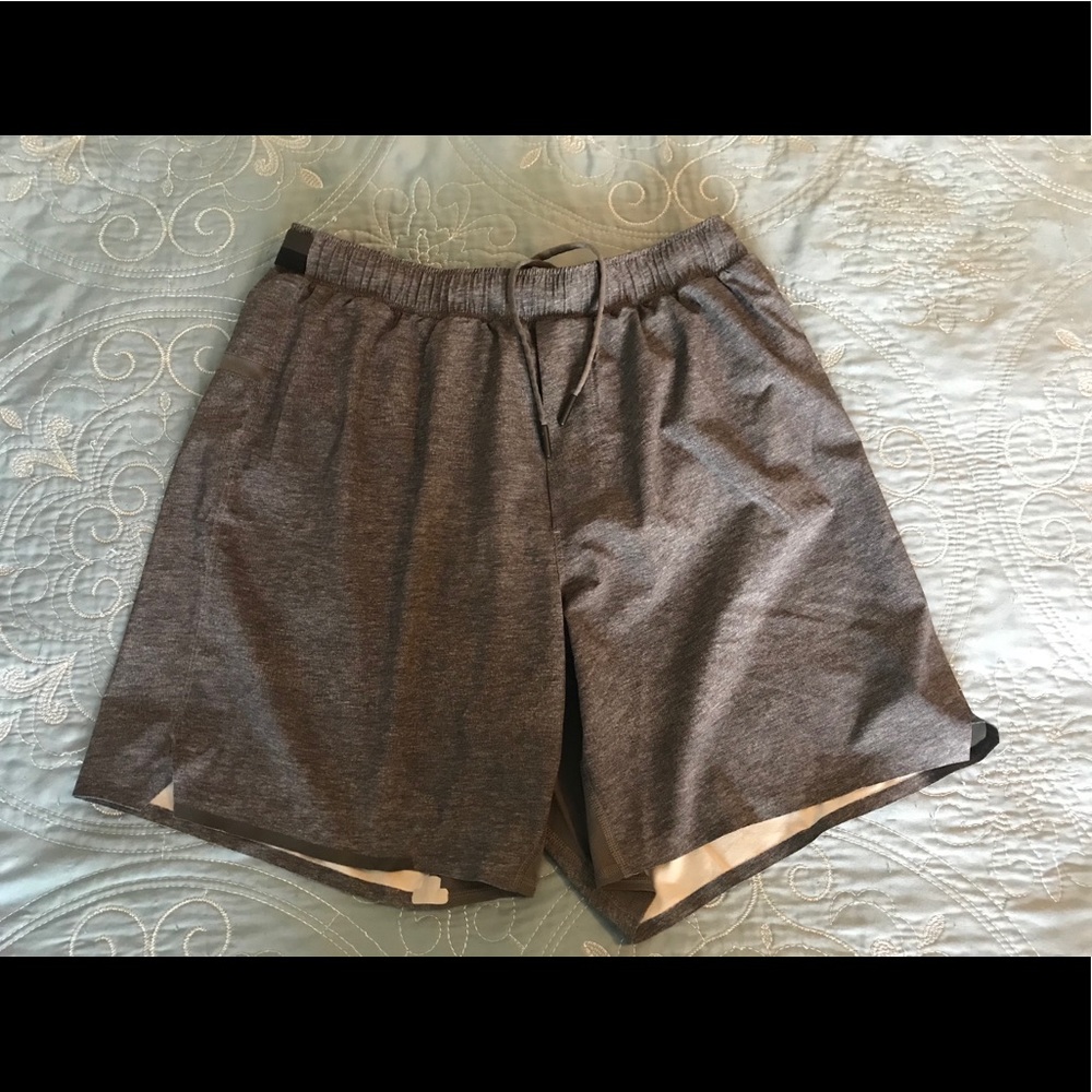 Men’s gray athletic shorts.